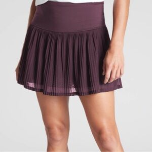 Athleta Plum Pleated Mini Skirt